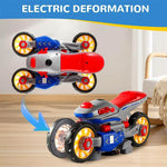 Kids Electric Stunt Motorcycle 360° Rotation Automatic Transformation Car with Light Music