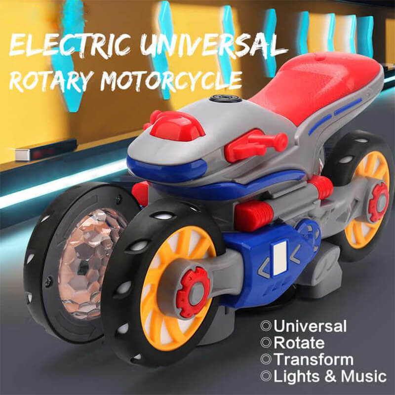 Kids Electric Stunt Motorcycle 360° Rotation Automatic Transformation Car with Light Music