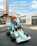 Kids F1 Electric Go Kart 6V Ride-On Car with Parent Remote Control and Safety Belt