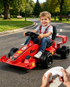 Kids F1 Electric Go Kart 6V Ride-On Car with Parent Remote Control and Safety Belt