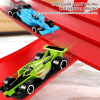 Kids Flexible Race Track Car Set with Suction Cups Inertia Gliding Car DIY Assembly Track Toy