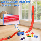 Kids Flexible Race Track Car Set with Suction Cups Inertia Gliding Car DIY Assembly Track Toy