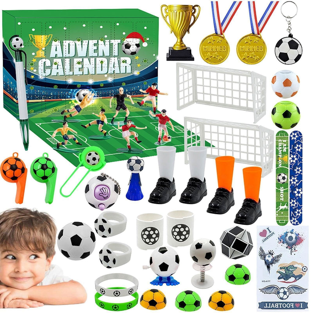 Football Advent Calendar 24 Days Soccer Surprises Set Holiday Gift for Young Fans