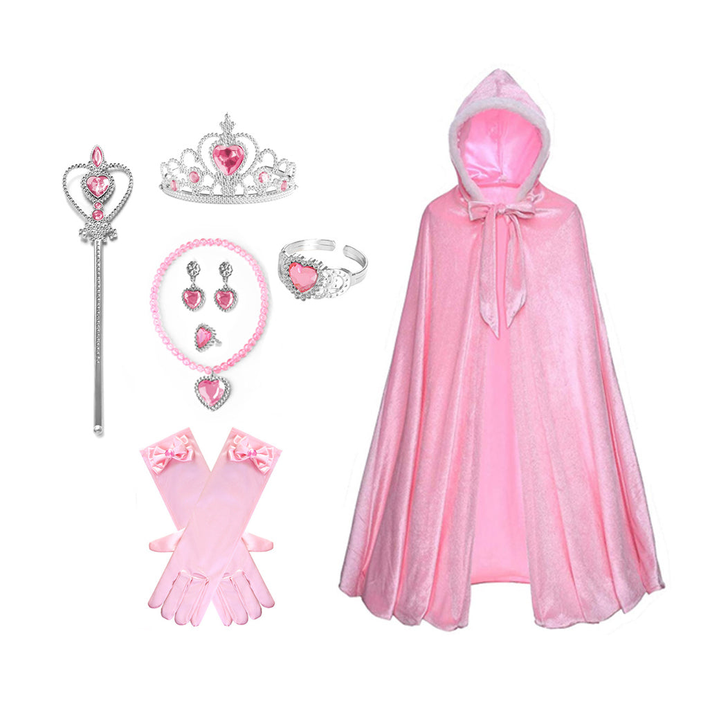 Kids Glinda Dress Pink Glinda Cosplay Costume for Girls 4-12 Years Old