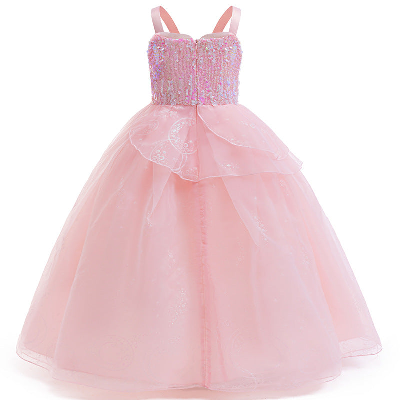 Kids Glinda Dress Pink Glinda Cosplay Costume for Girls 4-12 Years Old