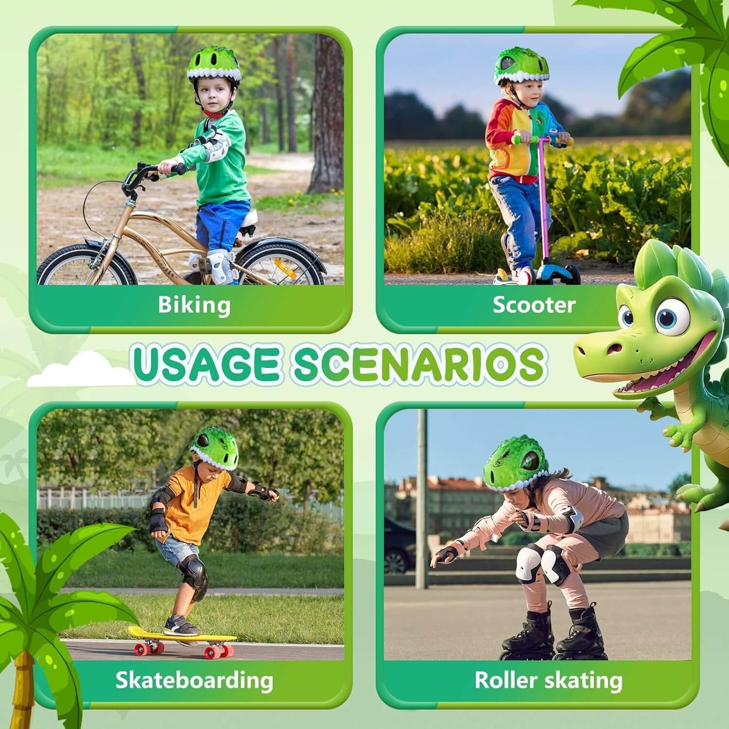 Kids Helmet Lightweight 3D Adjustable Bike Helmet 3 Sizes For Boys and Girls