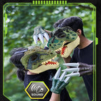 Kids Jurassic Dino Mask with Movable Mouth Adjustable Headband Mask Realistic T-Rex Toy