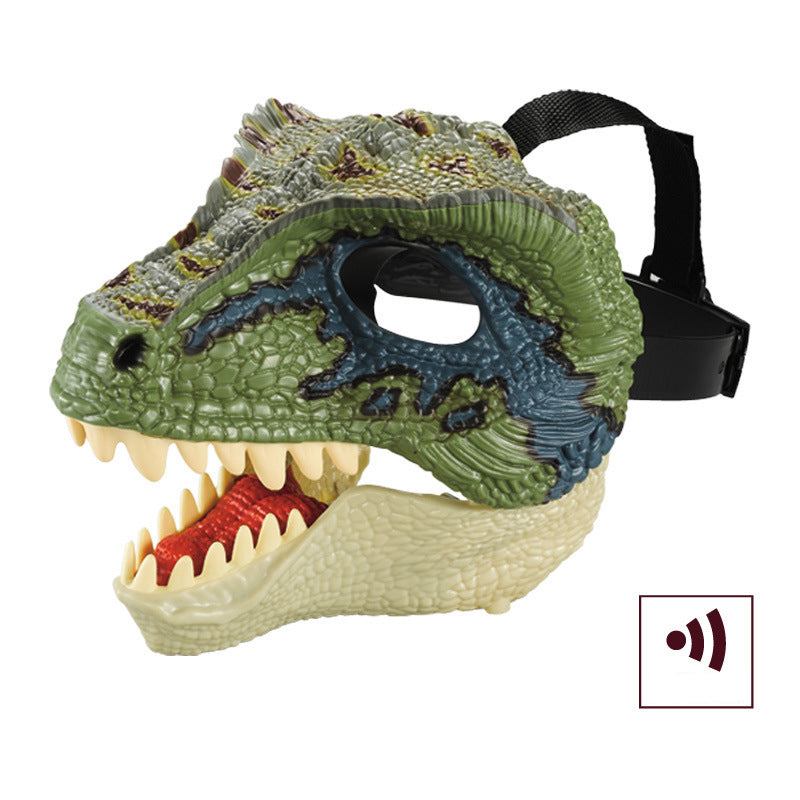 Kids Jurassic Dino Mask with Movable Mouth Adjustable Headband Mask Realistic T-Rex Toy