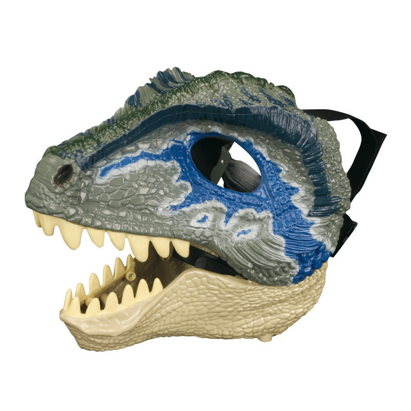 Kids Jurassic Dino Mask with Movable Mouth Adjustable Headband Mask Realistic T-Rex Toy