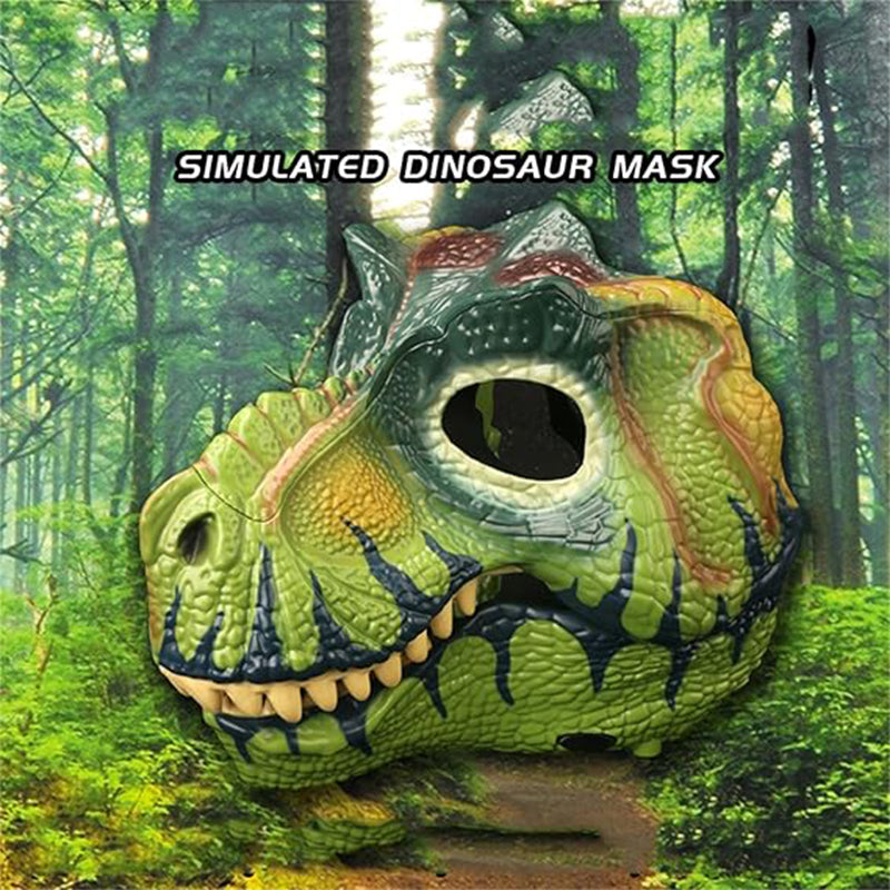 Kids Jurassic Dino Mask with Movable Mouth Adjustable Headband Mask Realistic T-Rex Toy