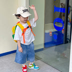 Kids Lightweight Dino Backpack with Anti-loss Rope Cartoon Backpack for Preschoolers