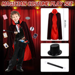 Kids Magic Kit with Magician Costume for Pretend Play Magic Set Free Tutorial Videos