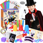 Kids Magic Kit with Magician Costume for Pretend Play Magic Set Free Tutorial Videos