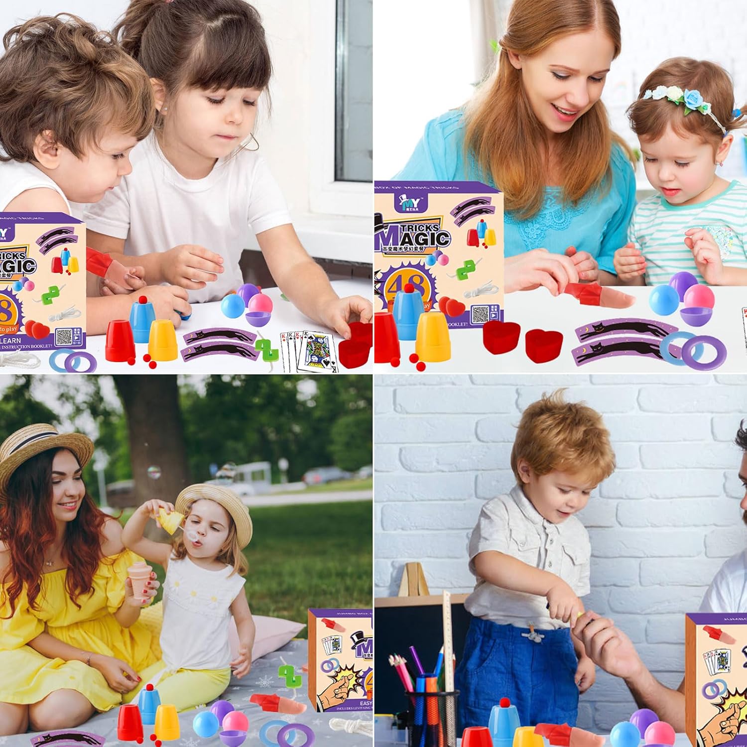 Kids Magic Kit with Magician Costume for Pretend Play Magic Set Free Tutorial Videos