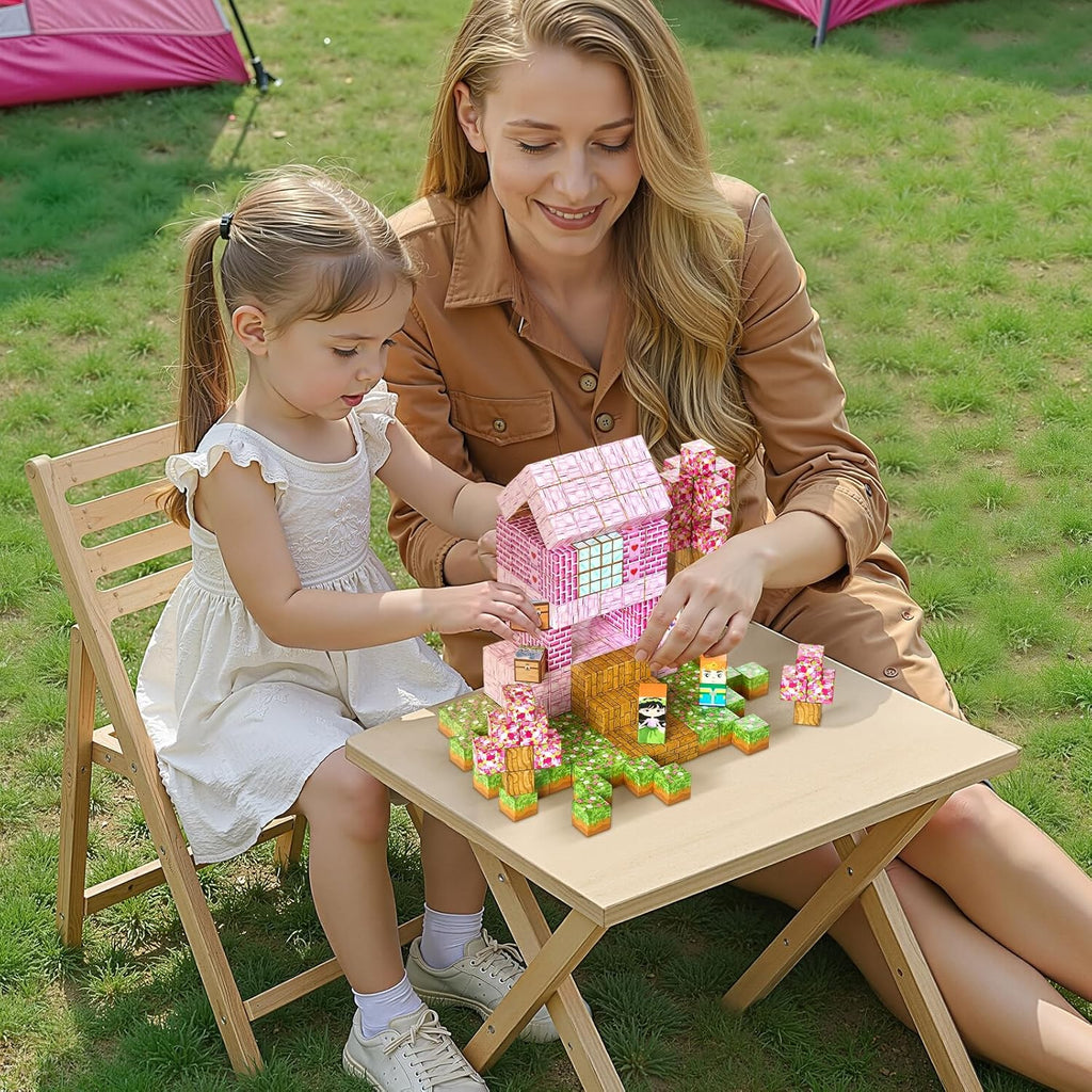 100PCS Kids Magnetic Blocks Princess Castle Set Magnetic Building Cubes Holiday Gift