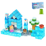Kids Magnetic Building Blocks 150pcs Glacier Castle Set Interactive Toys Creative Holiday Gift