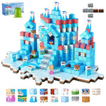 Kids Magnetic Building Blocks 150pcs Glacier Castle Set Interactive Toys Creative Holiday Gift