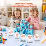 Kids Magnetic Building Blocks 150pcs Glacier Castle Set Interactive Toys Creative Holiday Gift