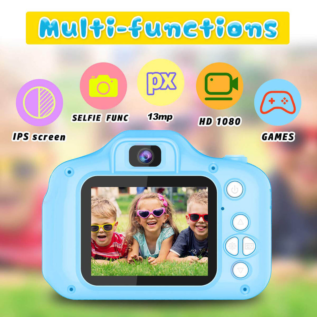 Children's First Camera 13MP HD Digital Camera with Games and 32GB SD Card and Card Reader