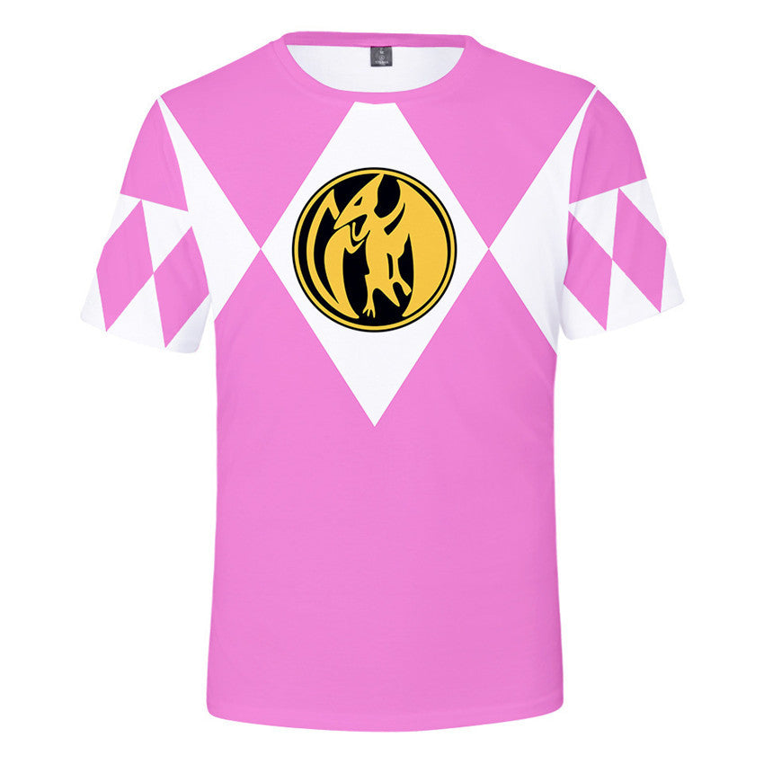 Kids Rangers T-shirt Summer Dragon Tees Anime Cosplay Outfit Daily Wear Shirts