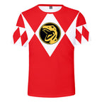 Kids Rangers T-shirt Summer Dragon Tees Anime Cosplay Outfit Daily Wear Shirts