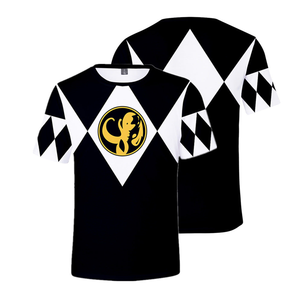 Kids Rangers T-shirt Summer Dragon Tees Anime Cosplay Outfit Daily Wear Shirts