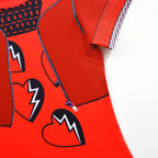 Kids Princess Red Costume T-shirt Shirts and Bag Halloween Cosplay Outfit