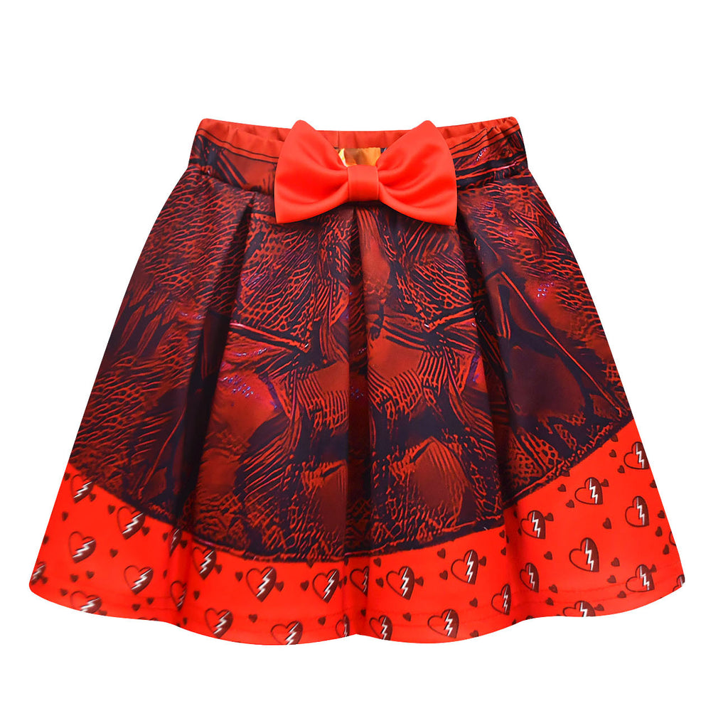 Kids Princess Red Costume T-shirt Shirts and Bag Halloween Cosplay Outfit