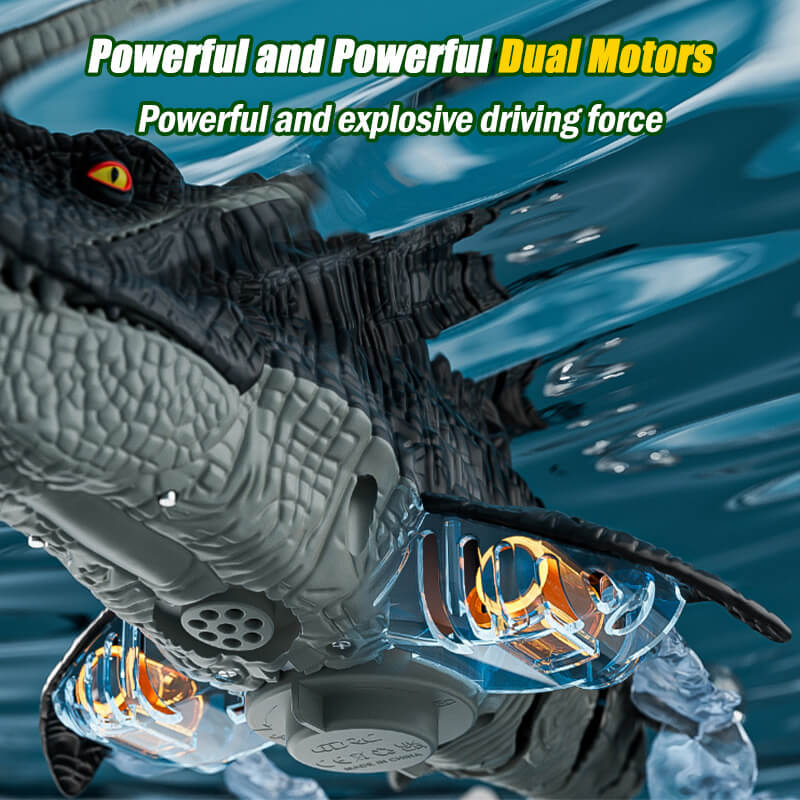 Kids RC Boat 2.4G Remote Control Mosasaur Waterproof Electric Summer Water Toy