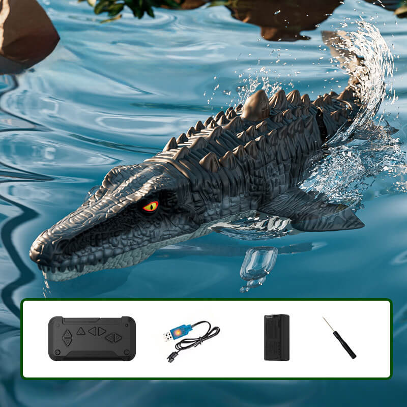 Kids RC Boat 2.4G Remote Control Mosasaur Waterproof Electric Summer W ...