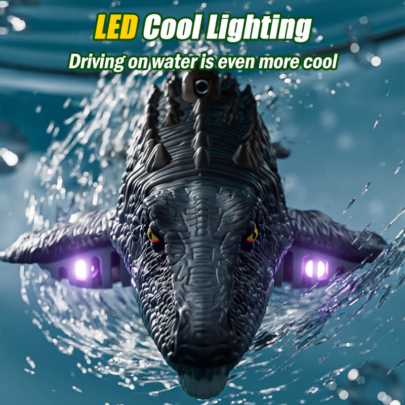 Kids RC Boat 2.4G Remote Control Mosasaur Waterproof Electric Summer Water Toy