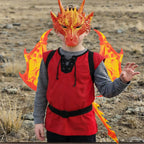 Kids RP Dragon Costume Set 3-Piece Mask Wings and Tail Fantasy Lightweight Cosplay for Theme Party