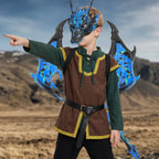Kids RP Dragon Costume Set 3-Piece Mask Wings and Tail Fantasy Lightweight Cosplay for Theme Party