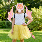 Kids RP Dragon Costume Set 3-Piece Mask Wings and Tail Fantasy Lightweight Cosplay for Theme Party
