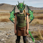 Kids RP Dragon Costume Set 3-Piece Mask Wings and Tail Fantasy Lightweight Cosplay for Theme Party