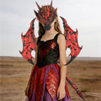 Kids RP Dragon Costume Set 3-Piece Mask Wings and Tail Fantasy Lightweight Cosplay for Theme Party