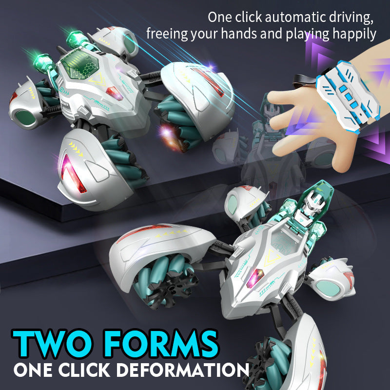 Kids Remote Control Stunt Car 360° Rotation Drift Car 4WD Deformation Robot with Light