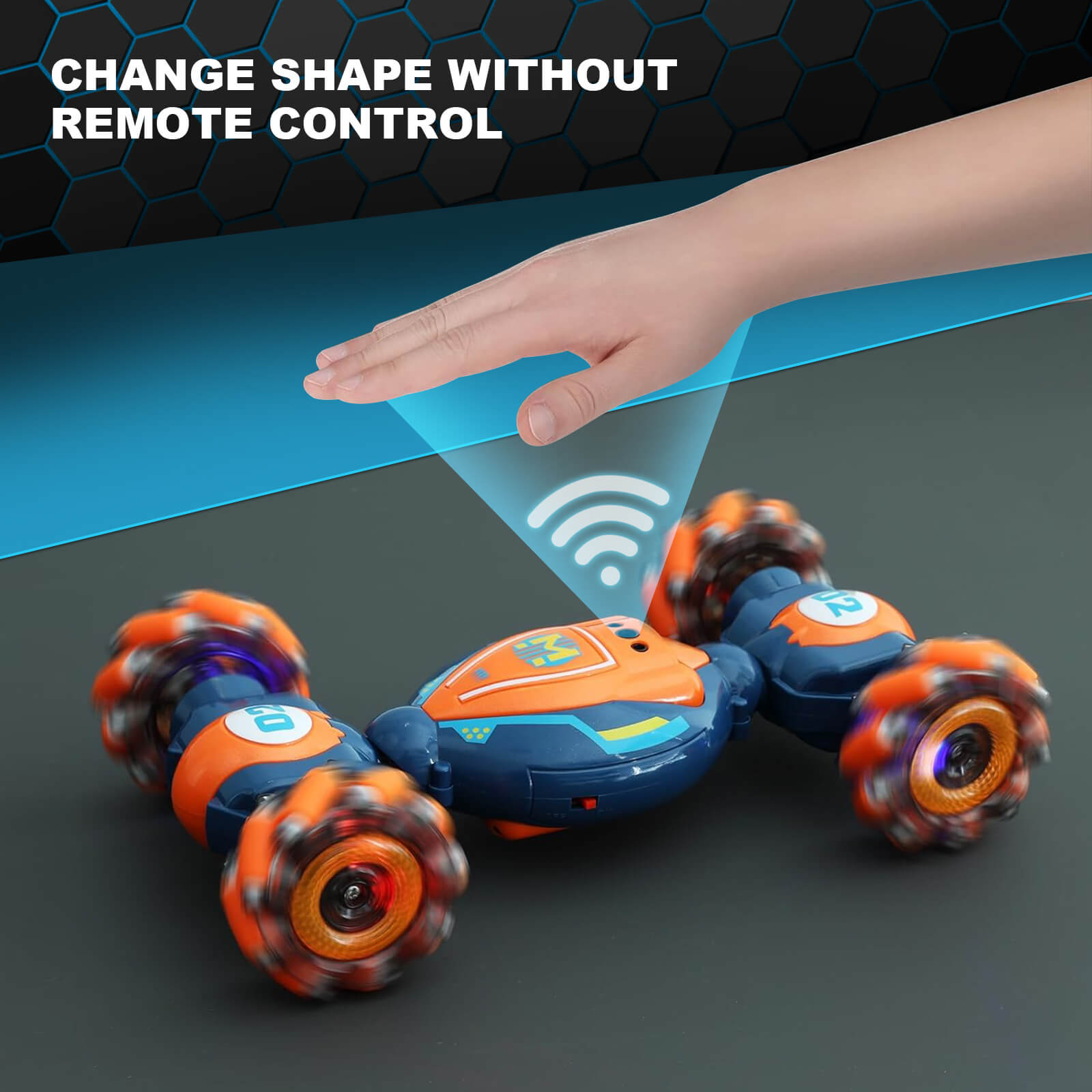 Kids Remote Control Stunt Car 360° Twist Climbing Car 3 Control Methods with Light Music