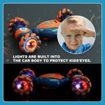 Kids Remote Control Stunt Car 360° Twist Climbing Car 3 Control Methods with Light Music
