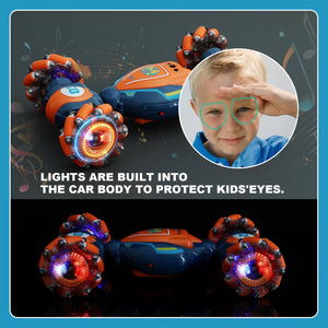 Kids Remote Control Stunt Car 360° Twist Climbing Car 3 Control Methods with Light Music