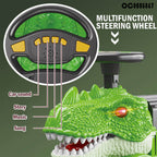 Kids Ride On Dinosaur Car Transformable Parking Lot With Music Story For Girls & Boys