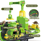 Kids Ride On Dinosaur Car Transformable Parking Lot With Music Story For Girls & Boys