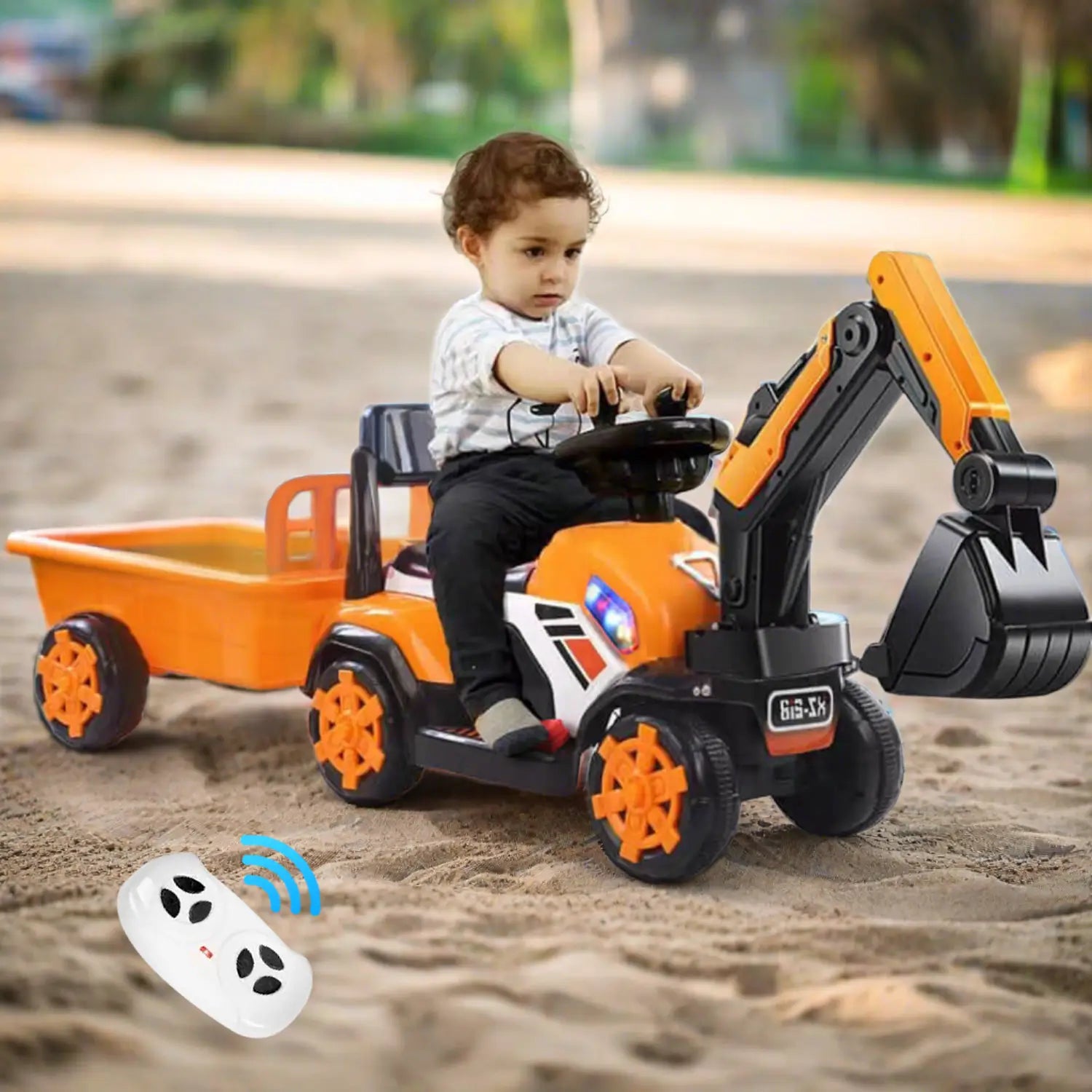 Children's Riding Excavator Electric Ride On Digger Toy 6 Volt Pedal Excavator