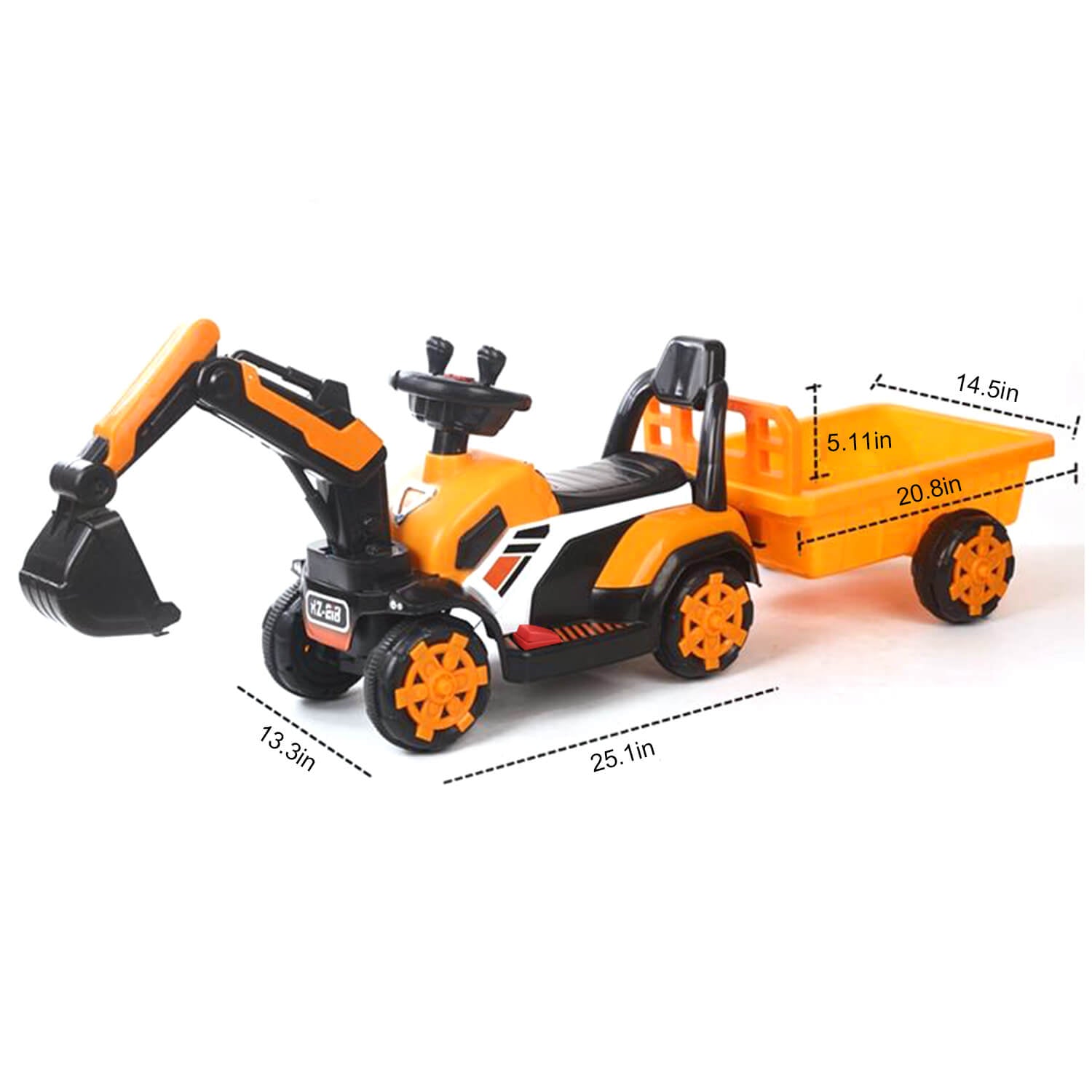 Children's Riding Excavator Electric Ride On Digger Toy 6 Volt Pedal Excavator