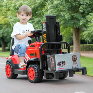 6V Kids Ride On Forklift Car Electric Fork Truck with Liftable Fork and Pallet For Boys Girls