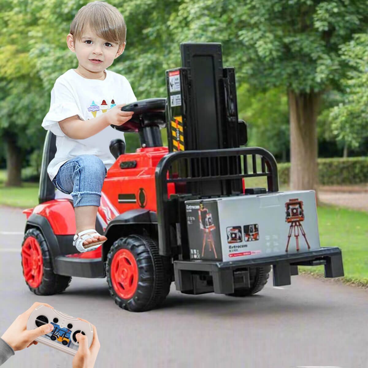 6V Kids Ride On Forklift Car Electric Fork Truck with Liftable Fork and Pallet For Boys Girls