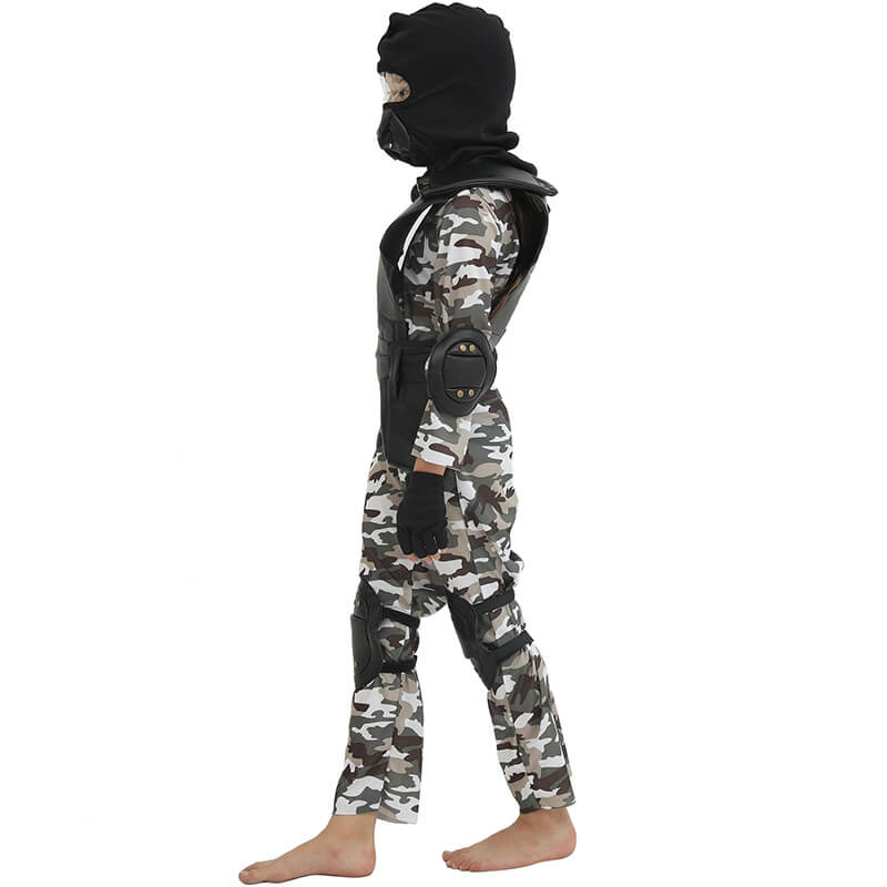 Kids SWAT Costume Tactical Vest Helmet and Camouflage Suit Police Outfit SWAT Team Role Play Set