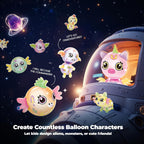 Kids 230pcs Space Magic Balloon Set Cute DIY Sticker Decorated Balloons Toy with Pump