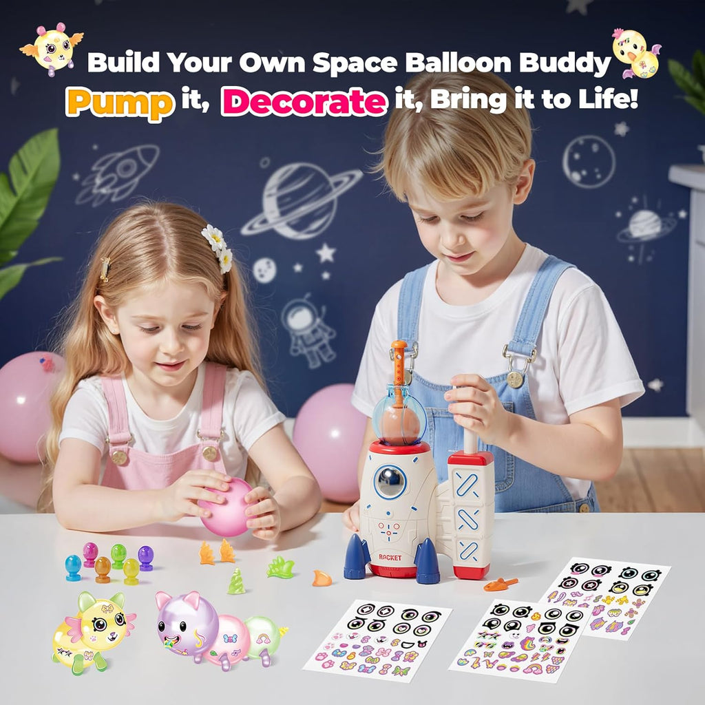 Kids 230pcs Space Magic Balloon Set Cute DIY Sticker Decorated Balloons Toy with Pump