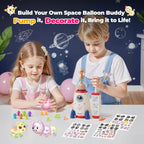 Kids 230pcs Space Magic Balloon Set Cute DIY Sticker Decorated Balloons Toy with Pump